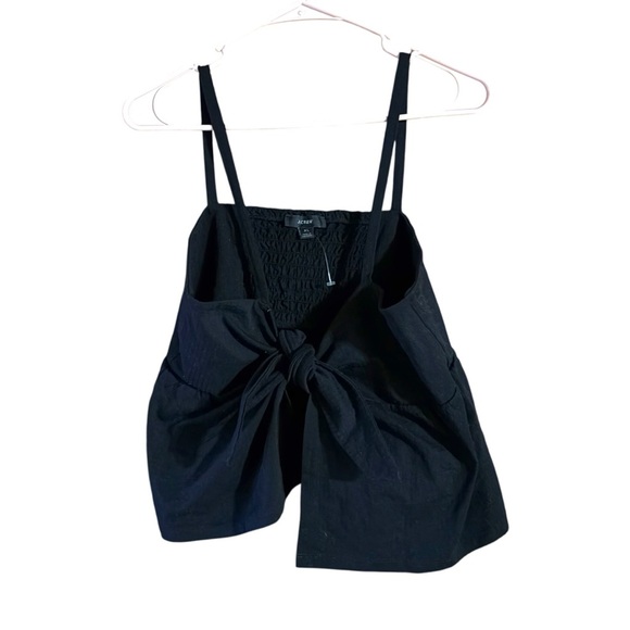 J.Crew Seersucker Tie-Front Black Crop Top Size XL - Picture 1 of 7